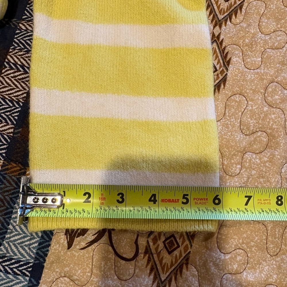 Ann Taylor Loft yellow and white striped sweater women’s L NWT - Picture 10 of 12